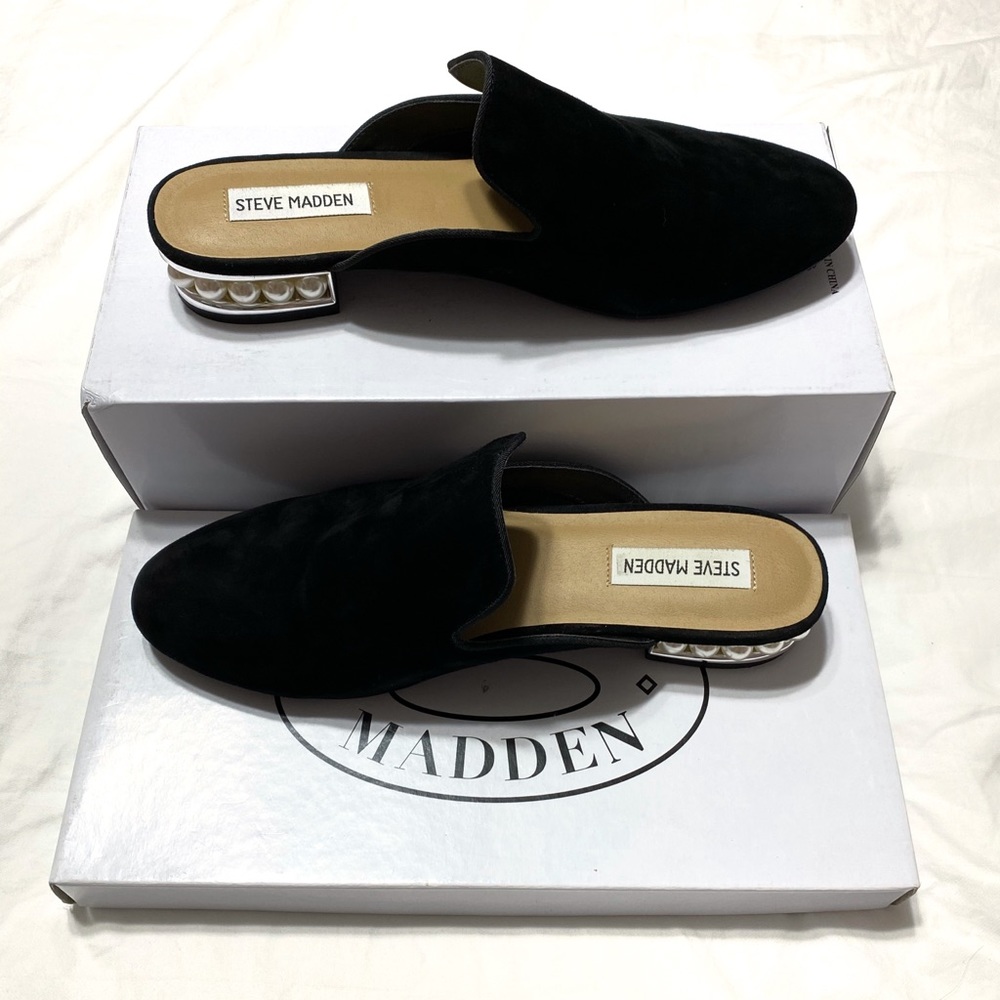 Steve Madden - Black Suede Mules